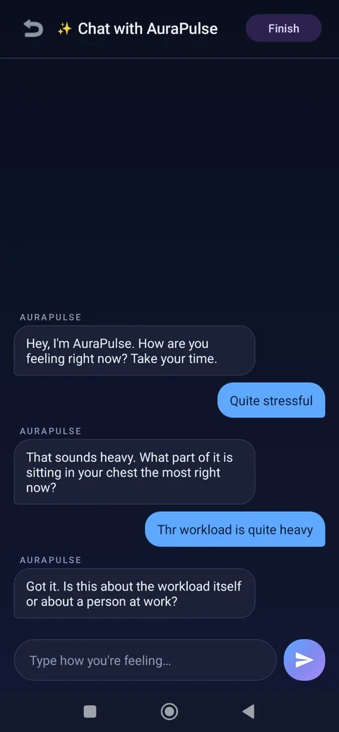 AuraPulse chat with the AI companion